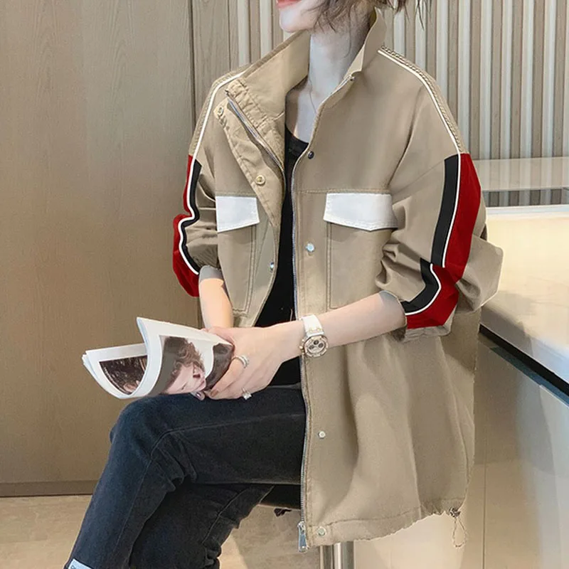 New Autumn Fashion European Work Suit Windbreaker with Loose and Versatile Style, Reduce Age, Show Slim Casual Women\'s Coat