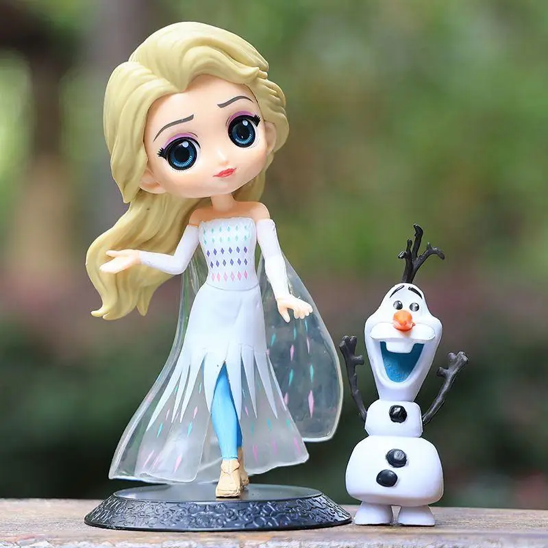 Qposket Frozen Series 4 Elsa Anna Princess Figure Cake Topper Decoration Collectible Model Toy Birthday Gift for Girls Fans view 2