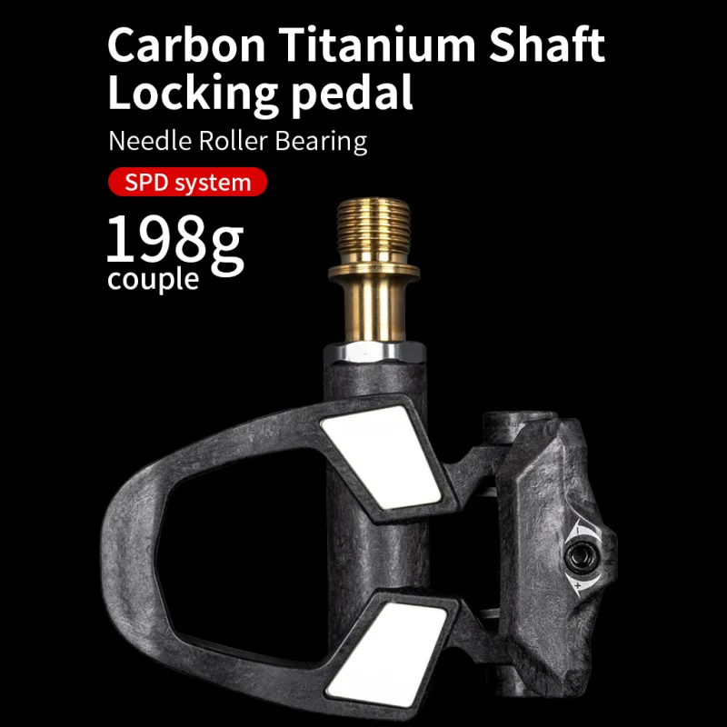 

KINAN Bicycle Locking Pedals 189 Grams 94x69MM Carbon Fiber Body Titanium Alloy Axis With Tools For Road Bicycles Accessories