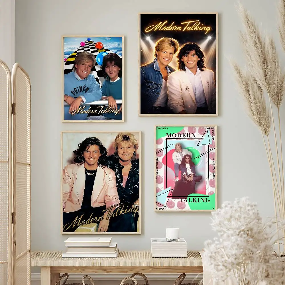 Retro Band Modern Talking Premium Self-Adhesive No Residue Wall Sticker for Home Office Bar Decor