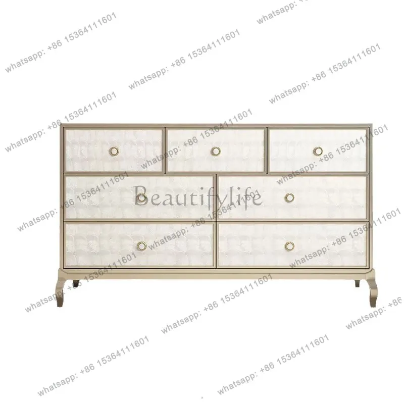 American light luxury solid wood seven chest cabinet bedroom TV cabinet modern simple living room storage drawer shell