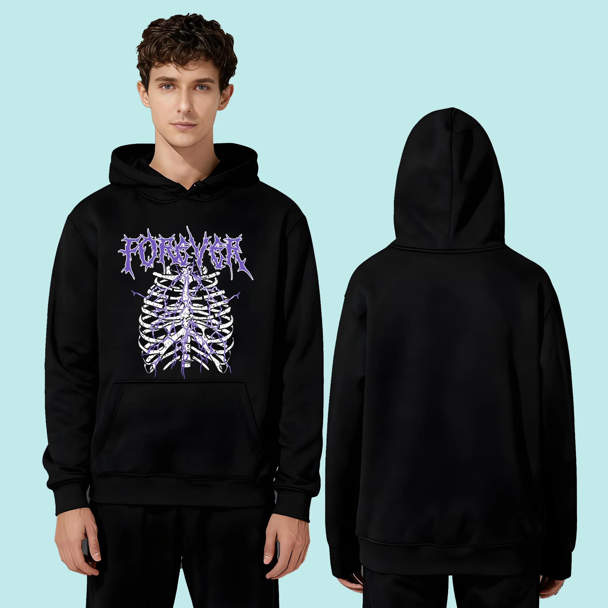 

2025bestseller330Сверхмощная толстовка с капюшоном для мужчин и женщин, повседневные и модные особенности с принтами черепа и молний.