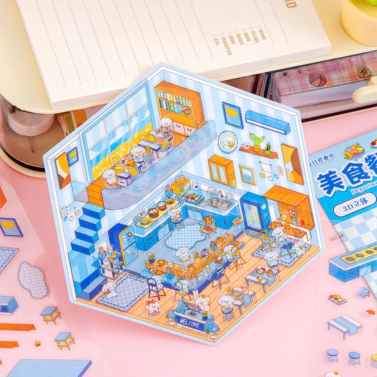 DIY 3D-Aufkleber-Szenen: Machen Sie Ihr Zuhause süß – Kawaii-Therapie-Aufkleber zur Stresslinderung, Weihnachts- und Oster-Aktivitäten, Geschenkidee für den Osterkorb – Detail 9