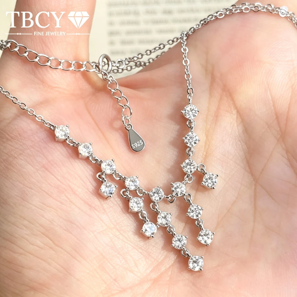 TBCYD Gorgeous Moissanite Pendant Necklace Chain S925 Silver Wedding Party Aesthetic Female Neck Accessories New Fashion Jewelry