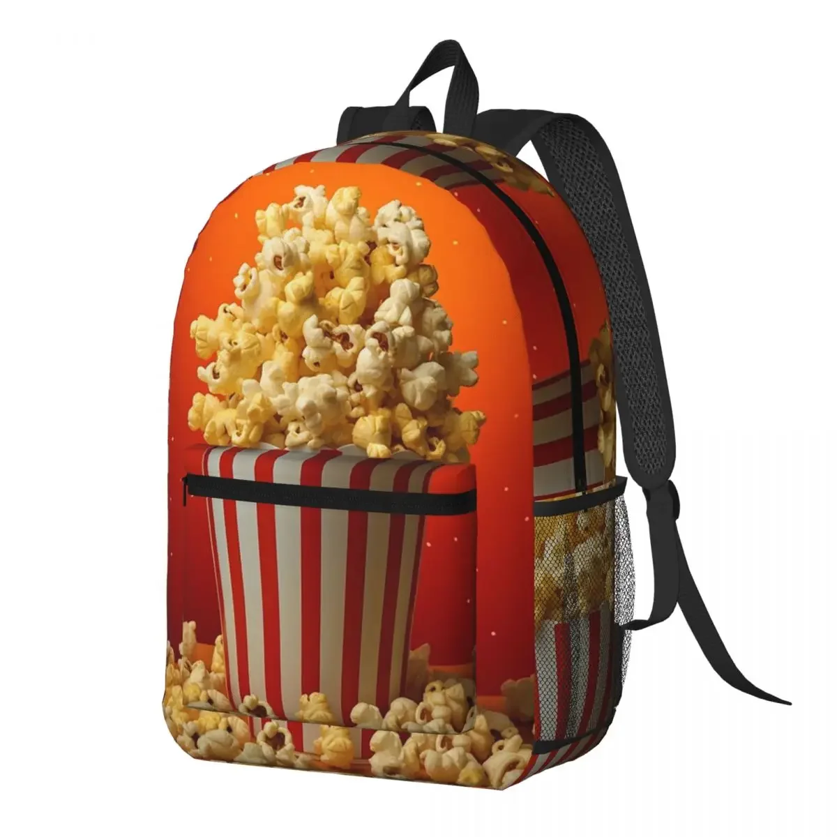 Popcorn Bucket Delight Backpack Daypack Large Capacity Kids BookBag School Bag Shoulder Bags for Men Women