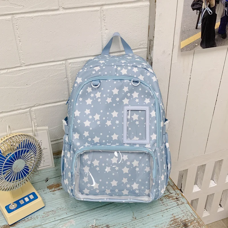 Tas Ransel Star Backpack untuk Siswi SMP Kapasitas Besar Tas Sekolah Siswa Penampilan Menarik Tas Ransel Ringan untuk E