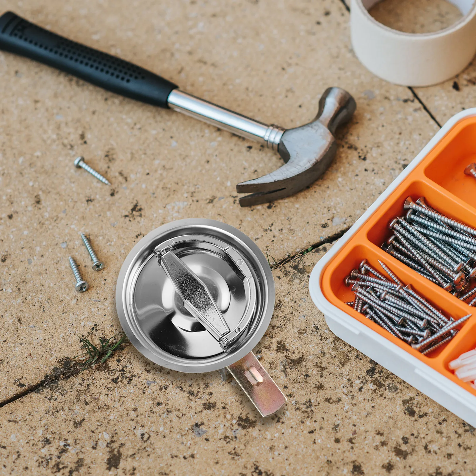 

Stainless Steel Fire Hydrant Latch Round Lock Replacement Durable Easy Open Close Security Cabinet Parts Lock Replacement