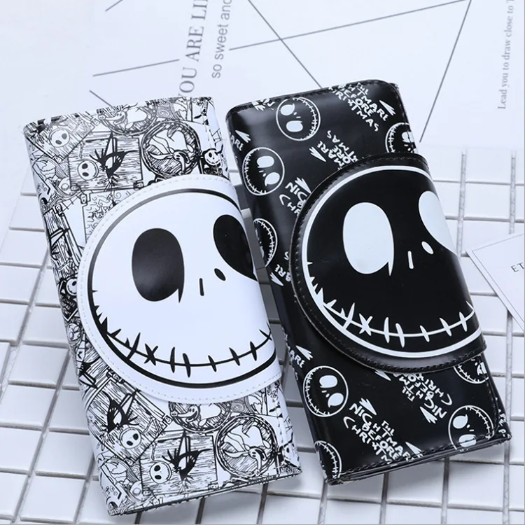 Hot Disney The Nightmare Before Christmas Cartoon Series Wallet Long Buckle PU Leather Multi Function Clutch Bag Halloween Gifts