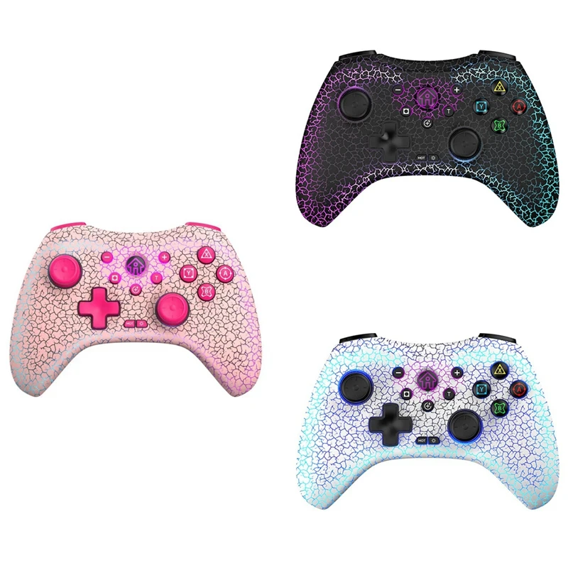 Bezprzewodowa konsola do gier dla Switch/Android/Ios/Pc 6-osiowy Gyro Precyzyjny joystick Oświetlenie Rgb Gamepad Bluetooth Łatwy w użyciu B