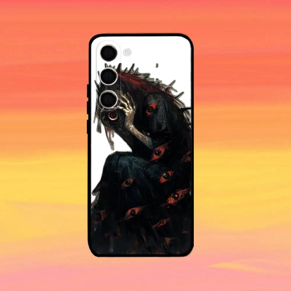 Horror anime arte-olhos capa de telefone para samsung galaxy a73, a72, a71, a70, a53, a52, a51, outras capas pretas macias