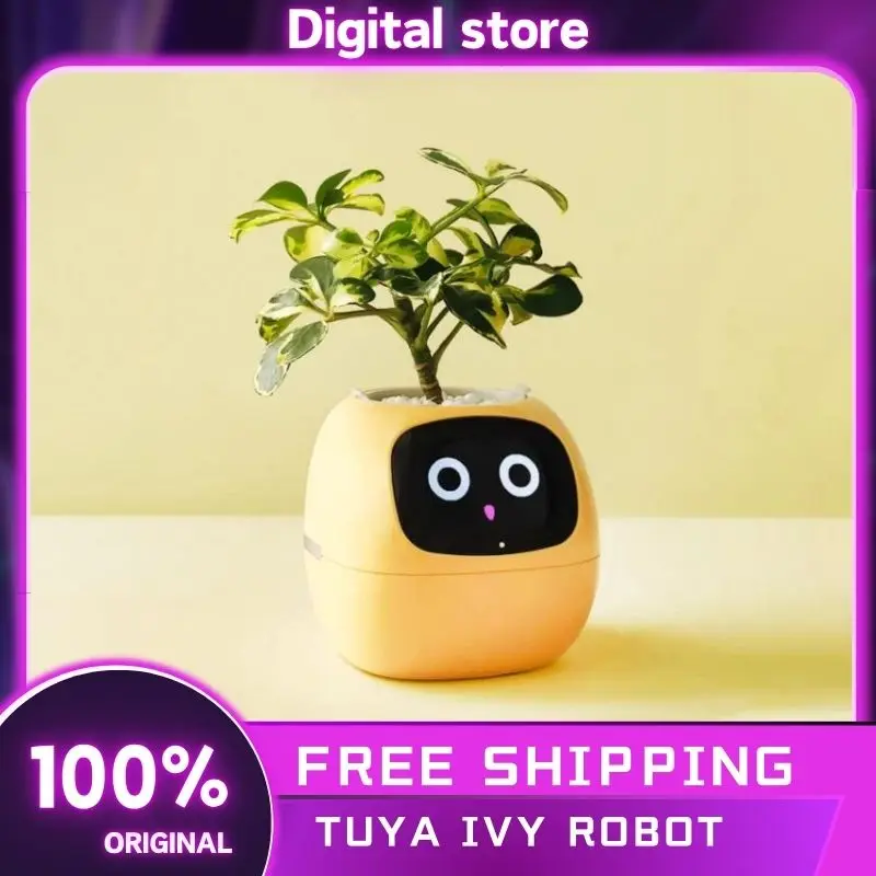 

Tuya IVY Smart Life Planter Robot Intelligent Plant Maintenance Robot AI Chips Rich Expression Interaction Companion Custom Gift