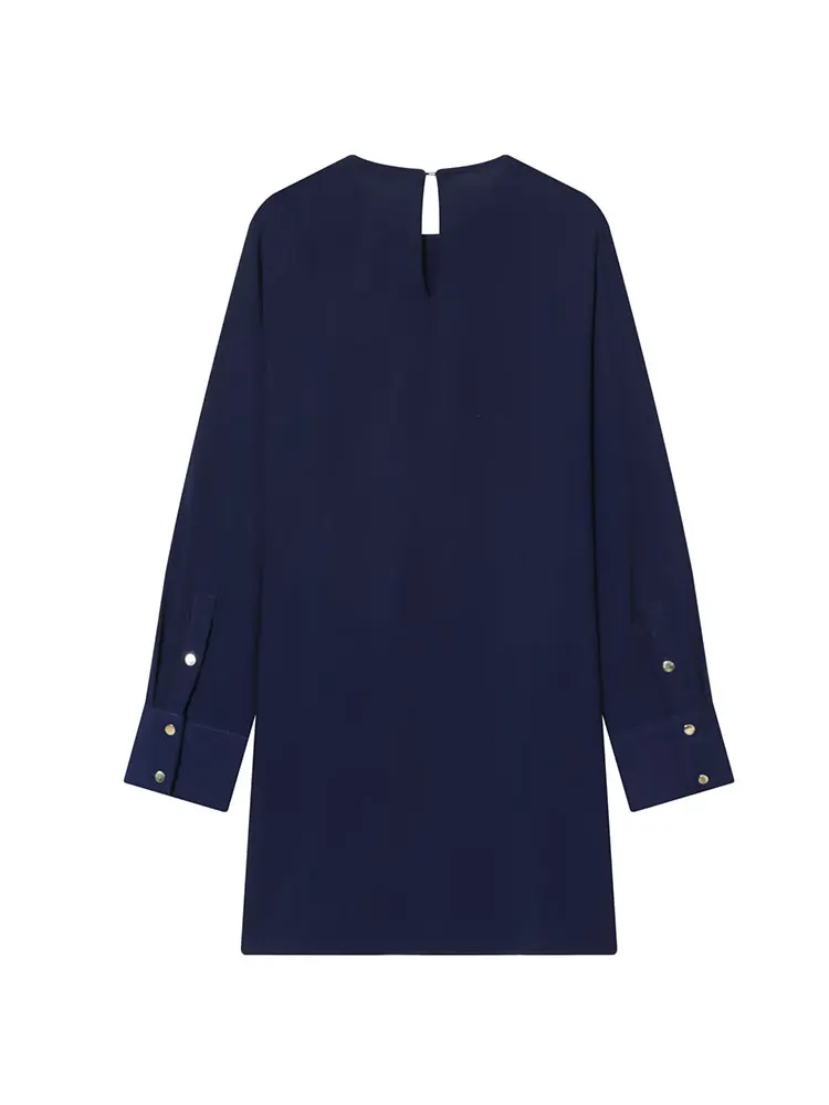 NLZGMSJ Y2K Fashion Women Asymmetric Ruffles Dress 2025 Autumn Long Sleeve Loose Extreme Short Mini Party Dress