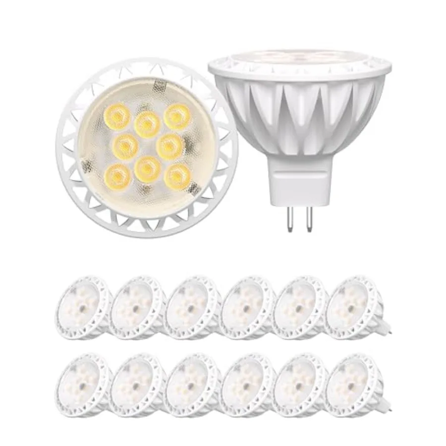 

Pack MR16 LED Bulbs, 50 Watt Equivalent Landscape Light Bulbs, 5W GU5.3 MR16 V Spotlight Bulb, 38 Degree Beam Angle for Landsca