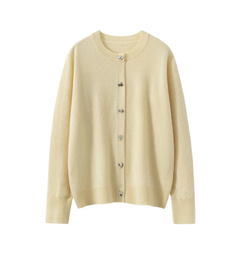 

7 Colors Women's Wool Knitted Cardigan Sweater 2025 Fall Solid Casual O-neck Female Thin Cashmere Sweater Tops Bottoming Shirt