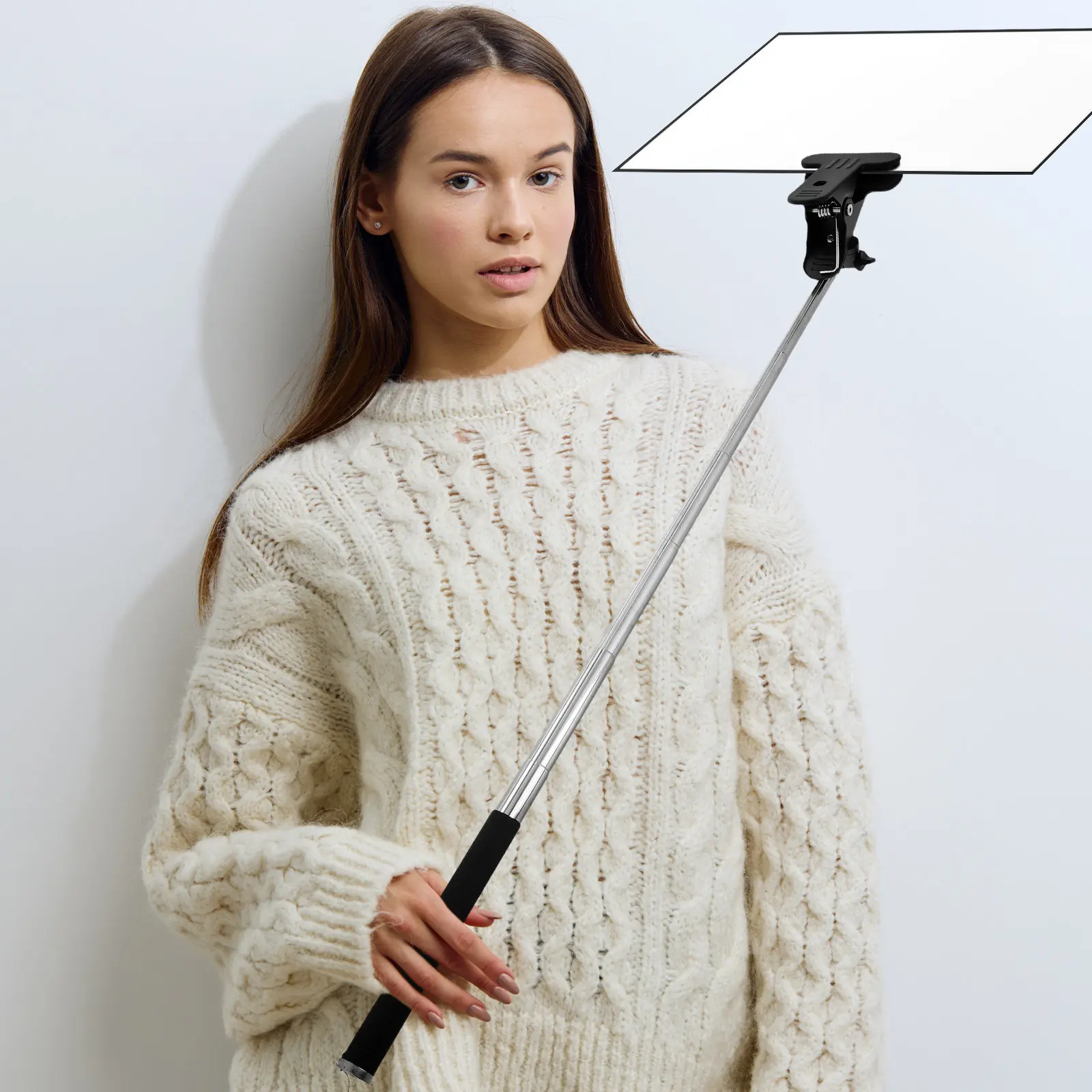 Handheld Adjustable Stainless Steel Sign Holder for Display Tour Events Wedding Airport Outdoor Advertising Versatile Poster