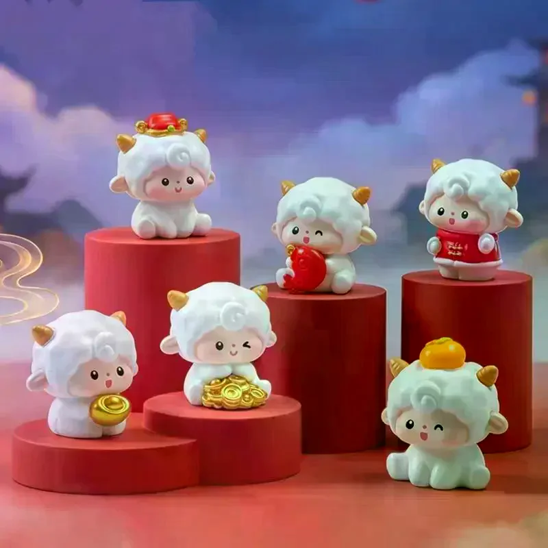 2027 Year Of The Goat Mini Resin Figurines Cute Lucky Designs For Home Desktop Decor New Year Gifts Collection