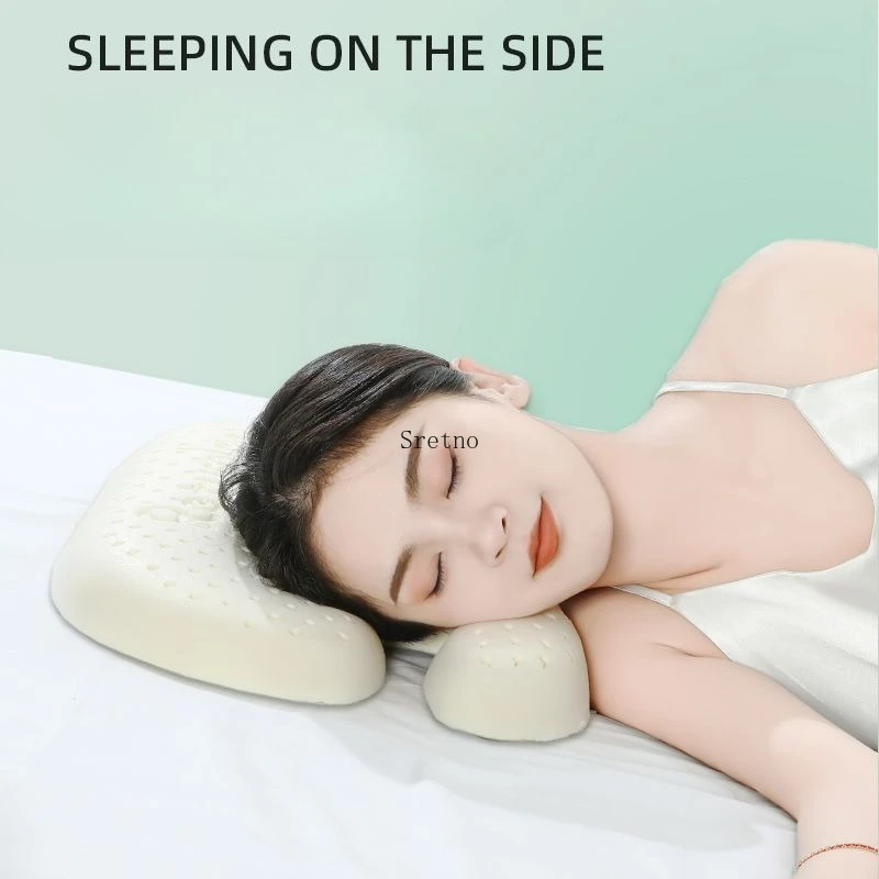SRETNO Natural Latex Beauty Pillow Not Compress The Face Prevents Wrinkles Neck Pillows Specifically Designed for Side Sleeping