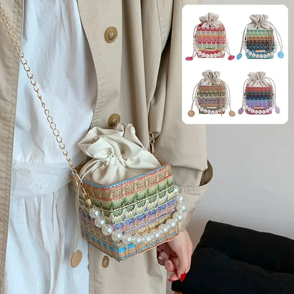 

Модная богемная соломенная сумка через плечо, квадратная элегантная плетеная сумка-тоут, повседневная легкая сумка-мессенджер с цепочкой, пляжная сумка-бокс