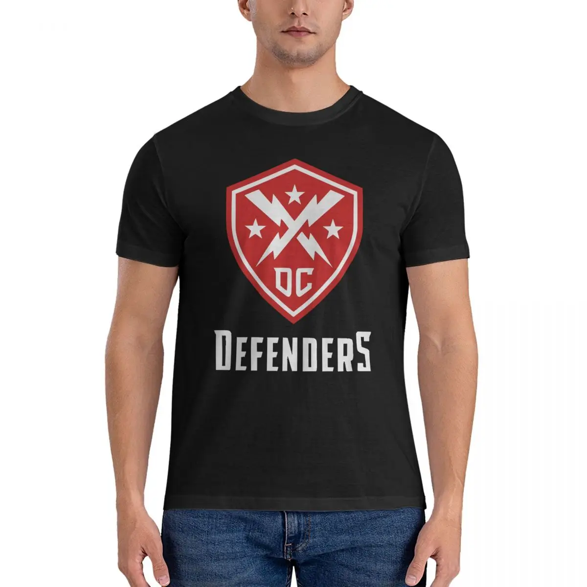 Defenders Men's T Shirt Defenders Leisure Tee Shirt Short Sleeve Crewneck T-Shirts Cotton 6XL Tops