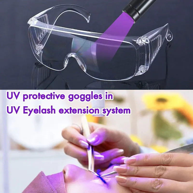 UV Protective Glasses For False Lash Eyelash Extension Safety Ray Protection Wind Dust Proof Unisex Eye Cycling lens UV Goggle