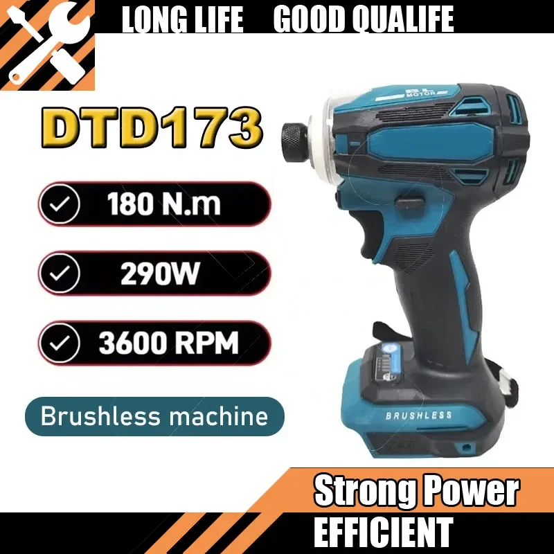 

New DTD173 1800rpm Cordless Impact Driver 180Nm Brushless Motor Electric Drill Wood/Bolt/T-Mode Hot Fit Makita Tools