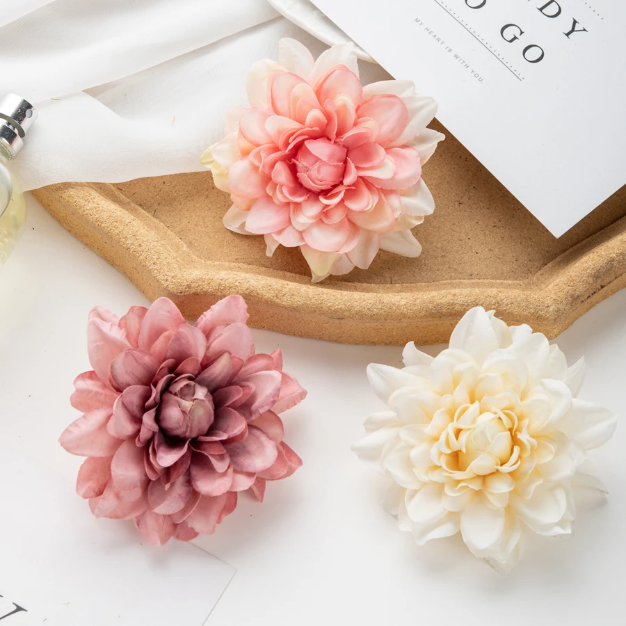 10/20 Pièces Fleurs Artificielles en Soie Chrysanthème pour Boîte Cadeau DIY, Scrapbook, Arche de Mariage, Décoration Maison Jardin, Couronnes de Fêtes - Déstockage