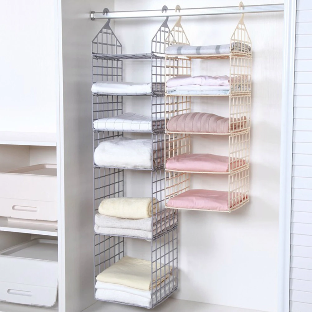 

Foldable Clothing Organizing Rack With Multi-Layer Easy Installation Clothes Finishing Rack For Home Bedroom