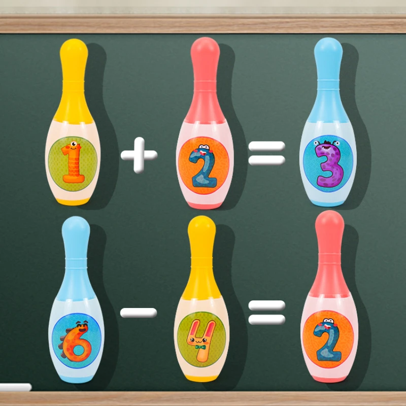 مجموعة ألعاب البولينج ألعاب تعليمية تعلم أرقام الحيوانات للأطفال الصغار ألعاب رياضية داخلية تفاعلية لعبة الحفلات هدية للأطفال
