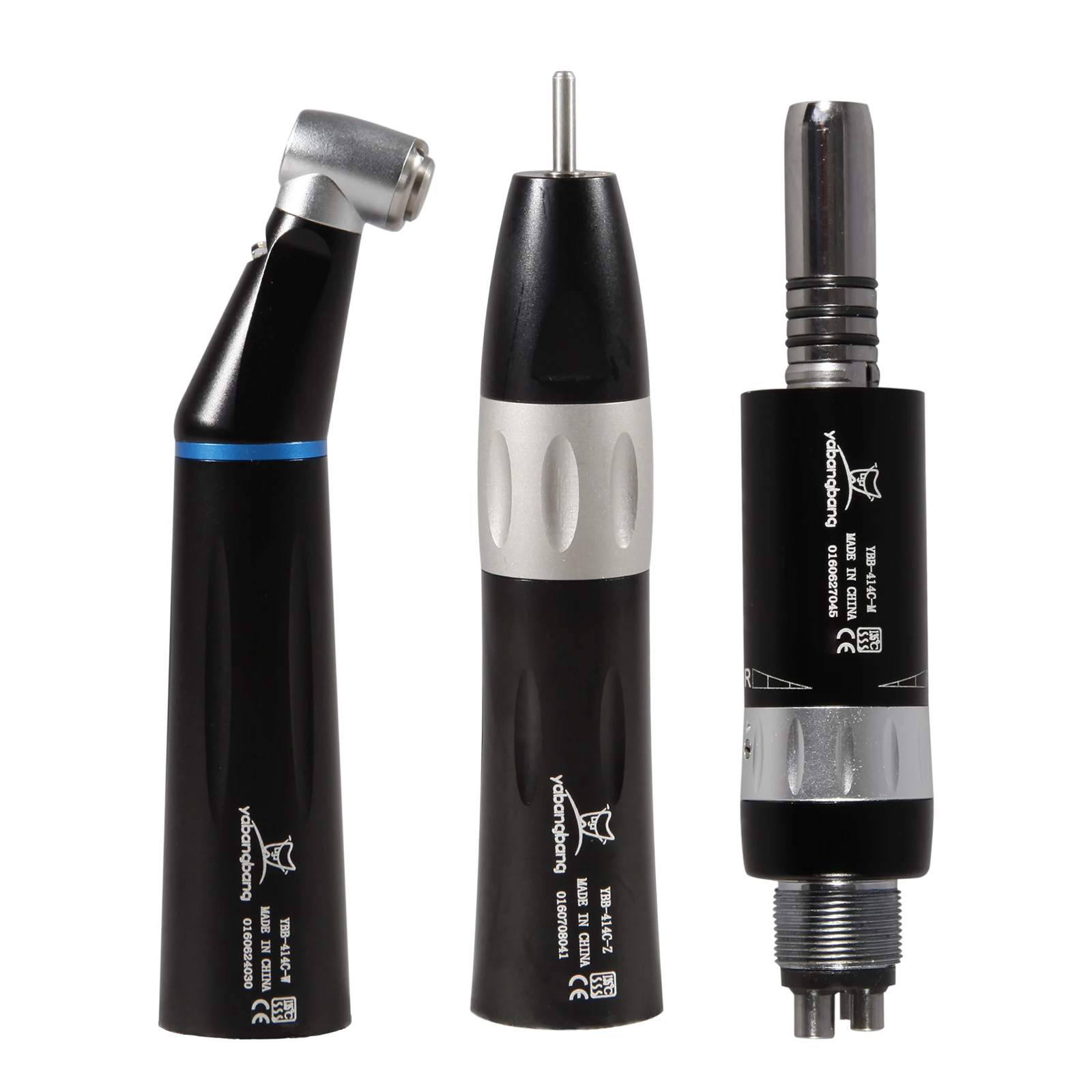 NSK Style Dental LED Internal Water Low Speed Contra Angle/Straight/Air Motor Handpiece Kit 4H Black