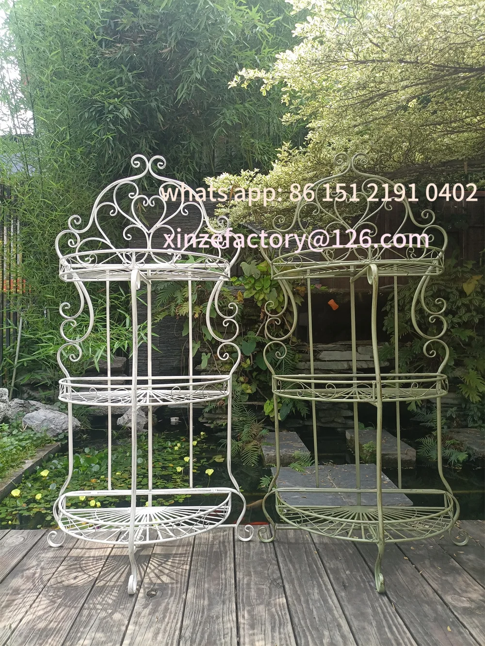 

Customizable European outdoor wrought iron flower stand