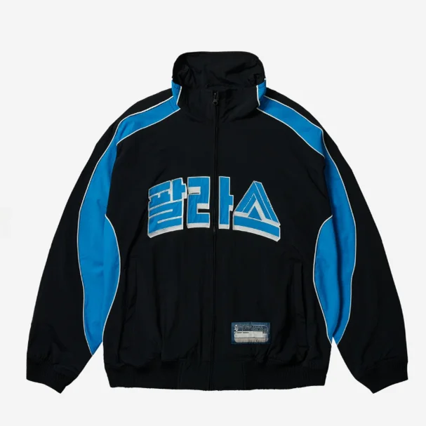 

Ретро американский корейский Sle вышитый буквенный джет свободная повседневная верхняя одежда с воротником-стойкой Long Sve водонепроницаемая