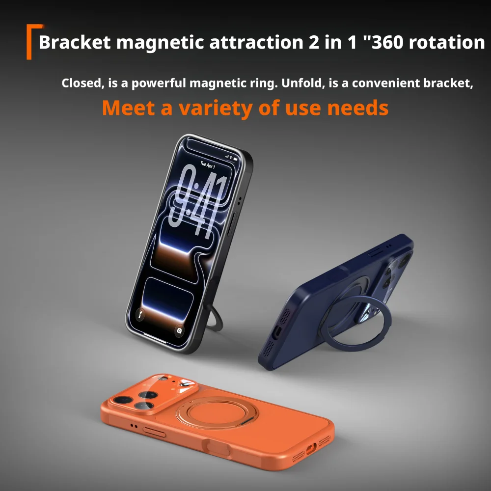 آيفون 17 16 15 14 13 12 برو ماكس ل Magsafe حافظة 360 ° حامل مغناطيسي دوار لحماية الكاميرا، غطاء ممتص للصدمات ناعم #2