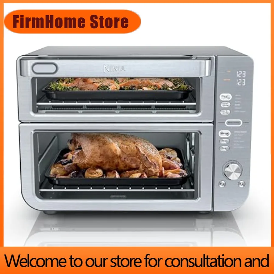 FirmHome StoreAir Fryer Toaster Oven Combo Double Stack XL 12-in-1 Fits 4.5 Lb Chicken 6lbs Wings Smart Finish Cook 2 Different