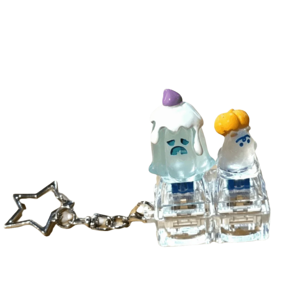 ABS Material 2/4 Keys Finger Keyboard Keychain Portable Pumpkin Ghost Fidget Bag Pendant Mini Sensory Mechanical Button Keyring