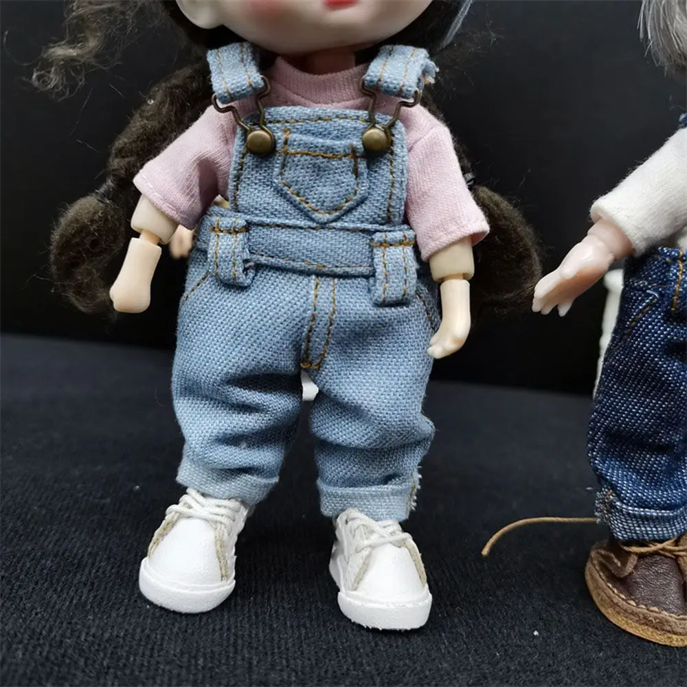 5 Styles For 1/11 OB11Dolls For 1/12Bjd Obitsu11 Doll Accessories Denim Pants Fashion Overalls Doll Clothes