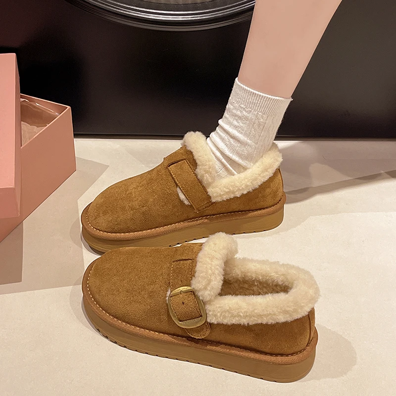 أحذية بدون كعب معزولة للشتاء والخريف للنساء، أحذية قطنية مضادة للانزلاق ودافئة، أحذية بدون كعب مسطحة القاع، أحذية كاجوال #2