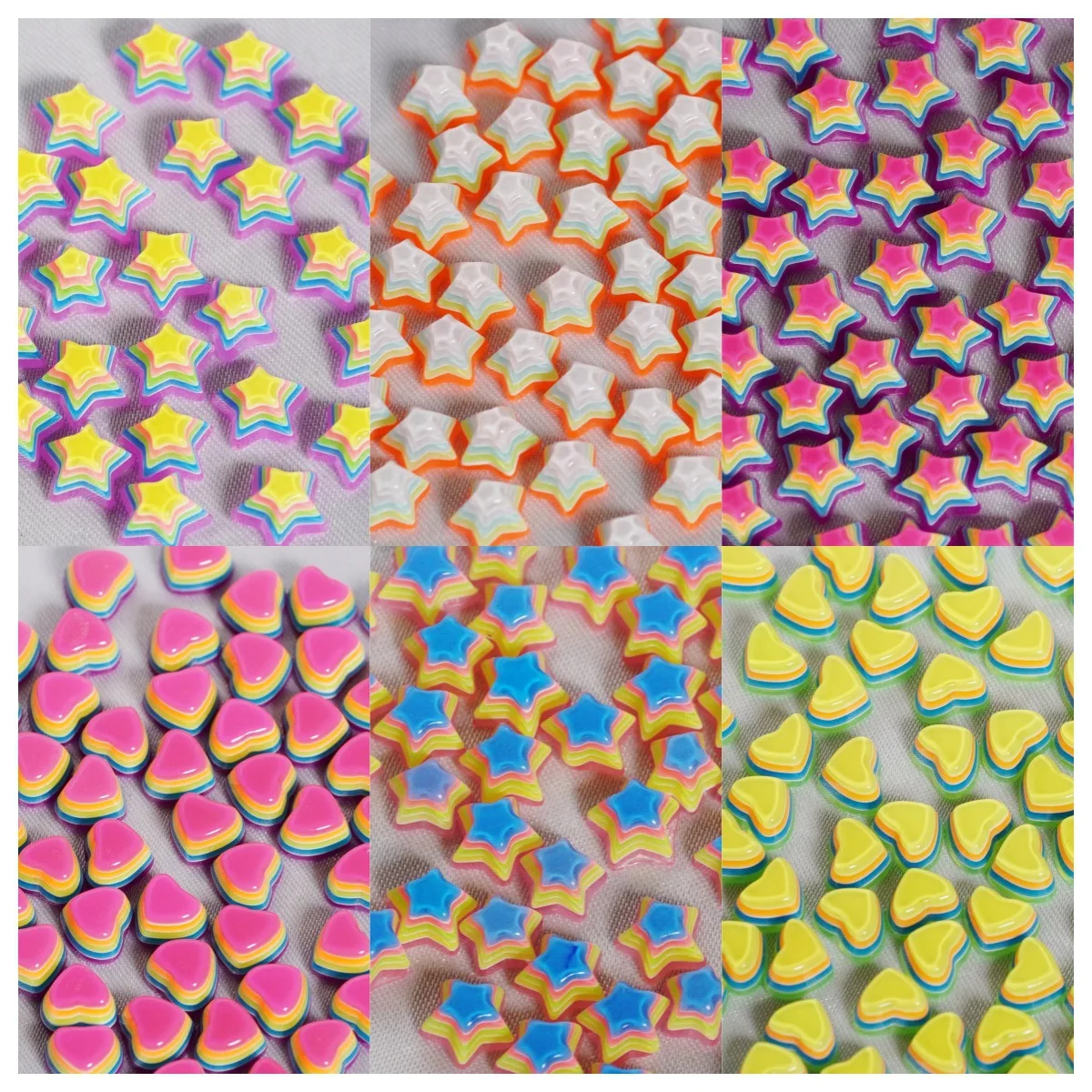 10 قطعة/الوحدة جديد الراتنج الحب ستار اللسان مسمار الكرة الشفاه مسمار اكسسوارات الكرة الاكريليك لون الحلوى اللسان الشفاه ثقب الملحقات