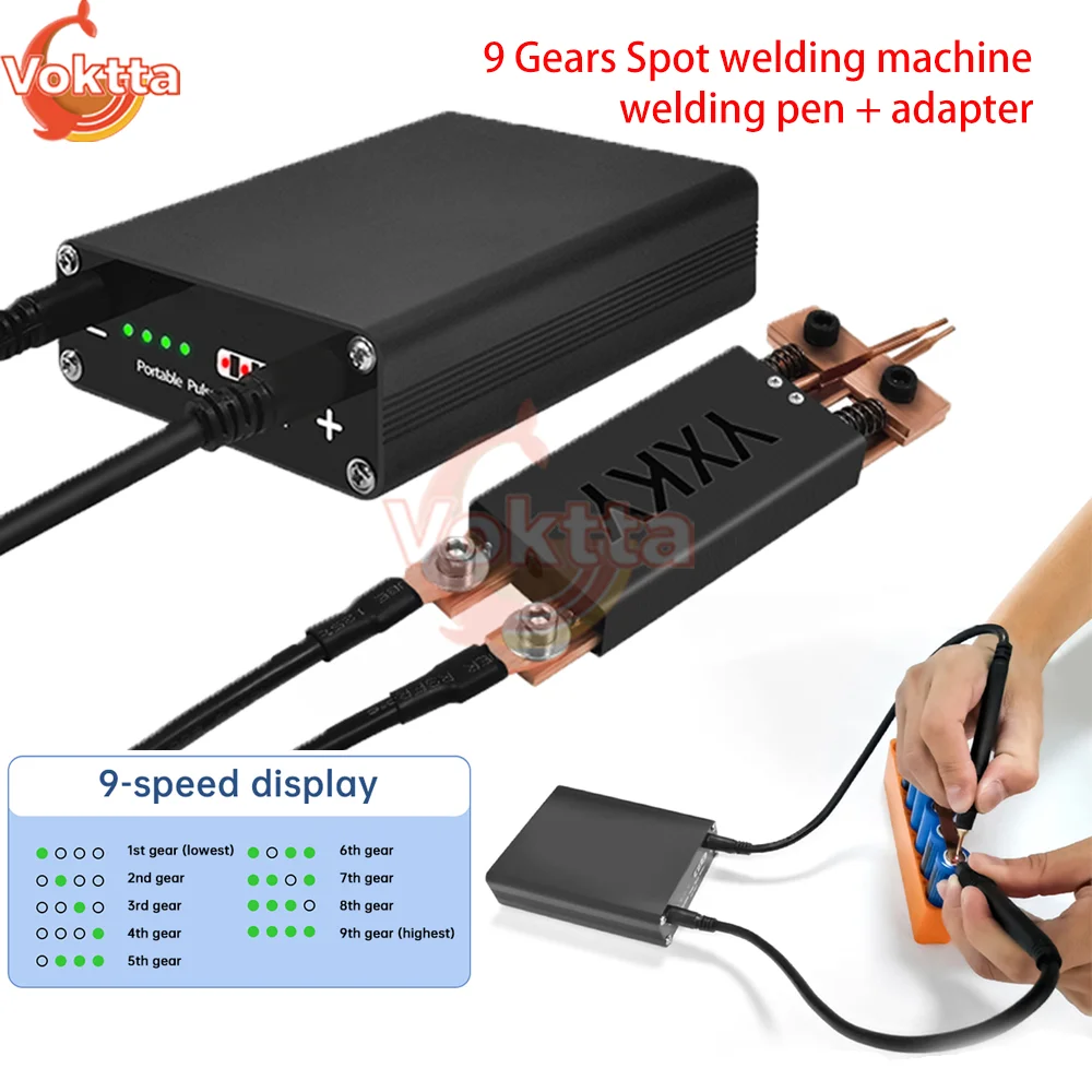 Handheld 9 Gears Spot Welders Adjustable Portable Spot Welding Machine 18650 Battery Integrated 320mm Welding Pen with Adapter