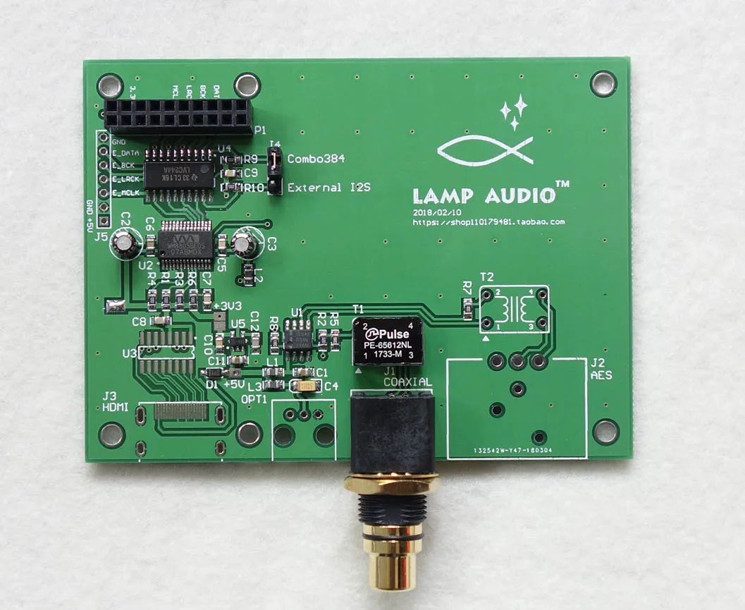 XMOSAmanero USB digital interface I2S/IIS to coaxial fiber SPDIF AES output board