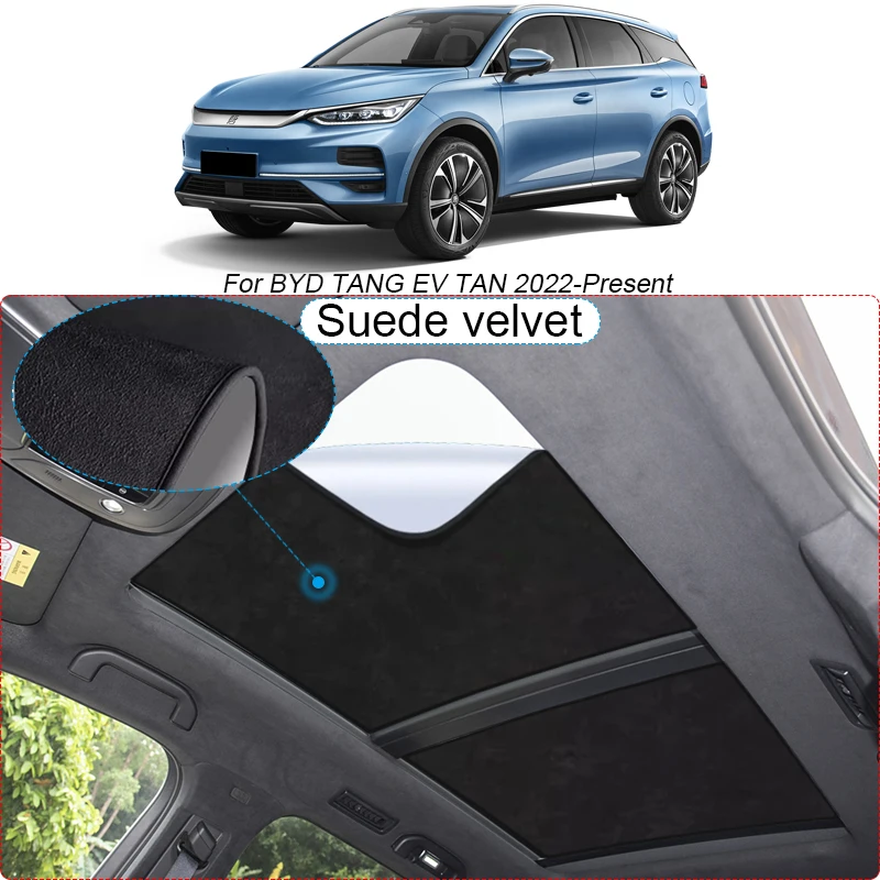 

Car Suede Fabric Electrostatic Adsorption Sunroof Sunshade Auto Heat Insulation Skylight Accessory For BYD TANG EV TAN 2022-2025