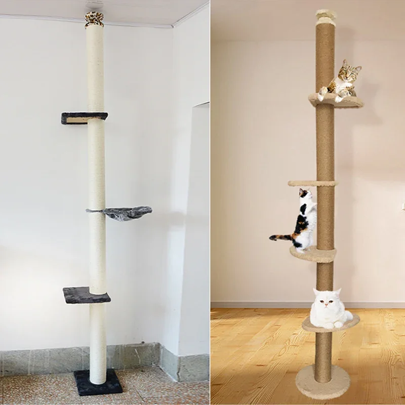 DIY Cat Tree Accessories Cat Scratching Post Scratch Support Ceiling Cat Climbing Tower Platform Cat House Hammock Pet Furniture