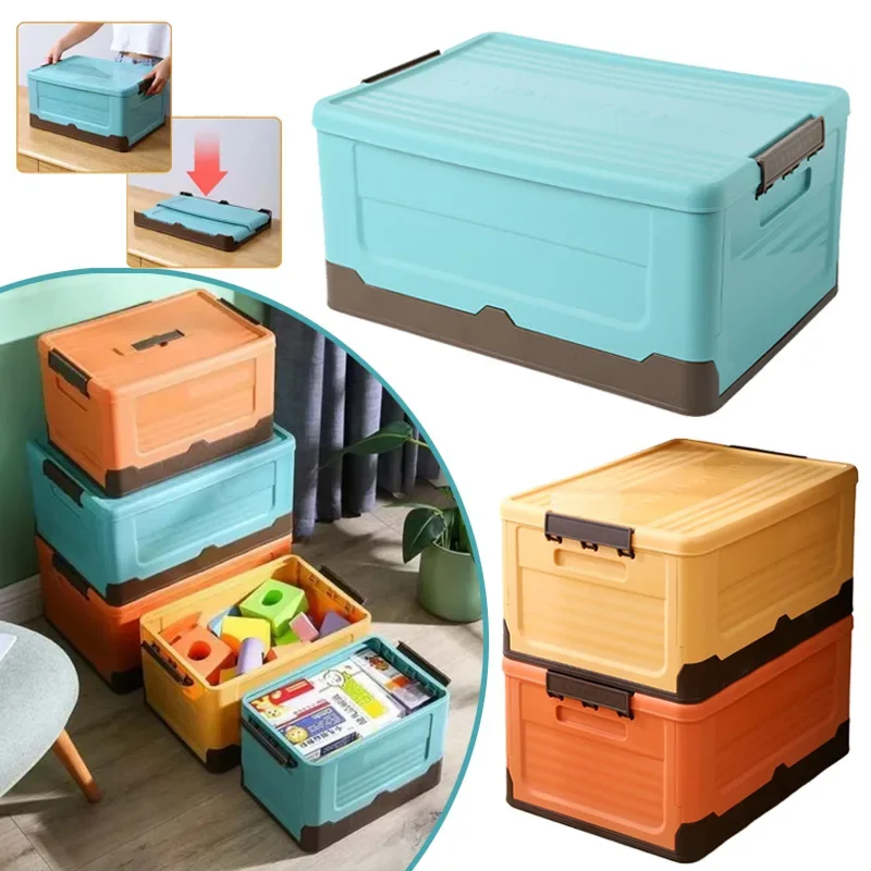 

1PC Folding Storage Box Multifunction Foldable Organizer Container Plastic Sundries Storages Supplies Organizer Box with Lid