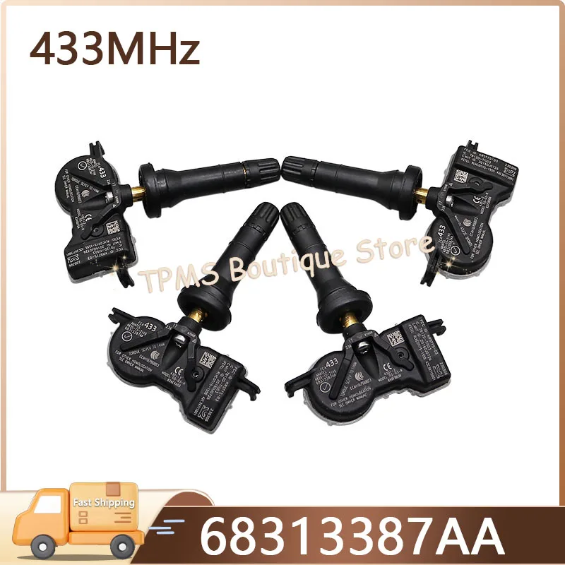 

68313387AA 68313387AB Датчик TPMS Система контроля давления в шинах 4 шт. 433 МГц для Chrysler Voyager Dodge Durango Fiat Jeep Compass