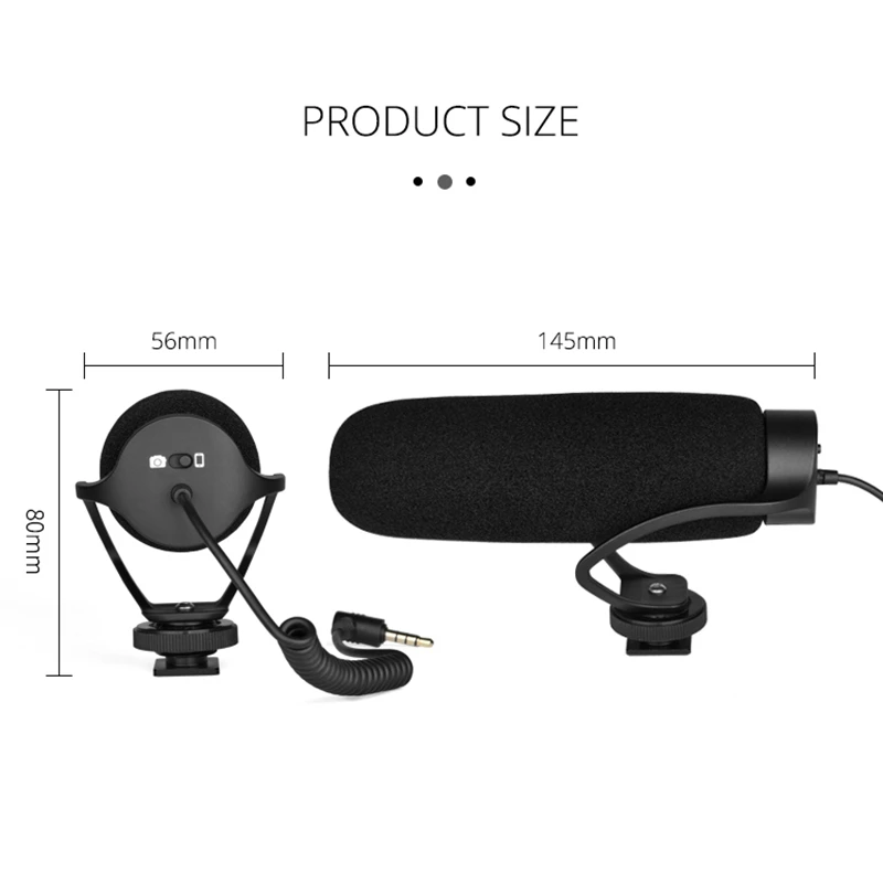 YELANGU Video Microphone Condenser Shock Absorption Noise Reduction Microphone for Canon Nikon Fuji DSLR Camera and Smartphone