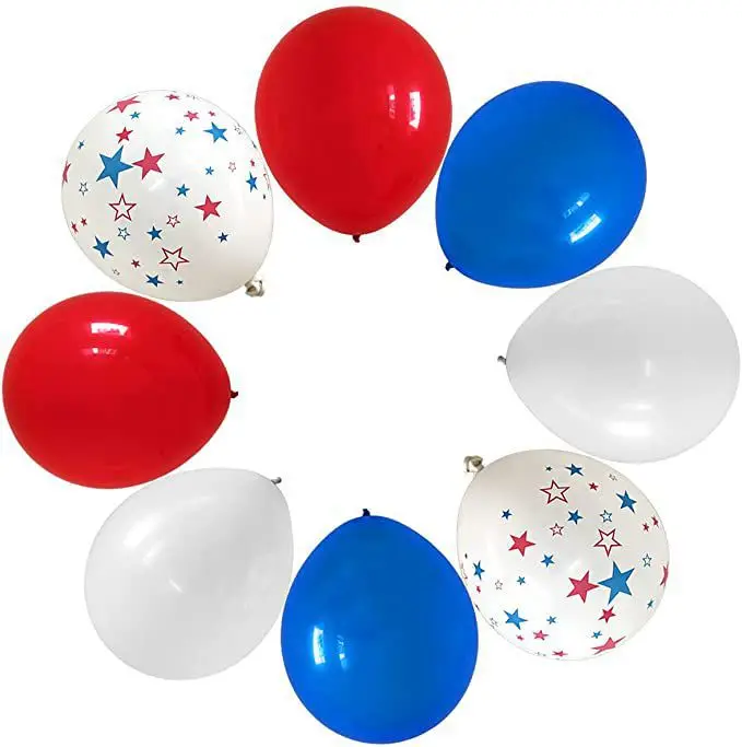 125 Pcs Star Latex Balloons Red White Blue Party Decorations 4th of July Party Balloons Independence Day Party Ballons