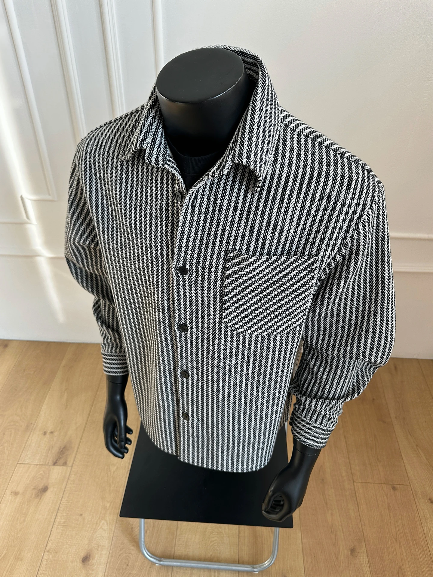 

Мужская рубашка в полоску в стиле ретро с длинными рукавами, свободный крой, верхняя одежда в стиле кардигана, повседневная модная одежда больших размеров, весенняя новинка