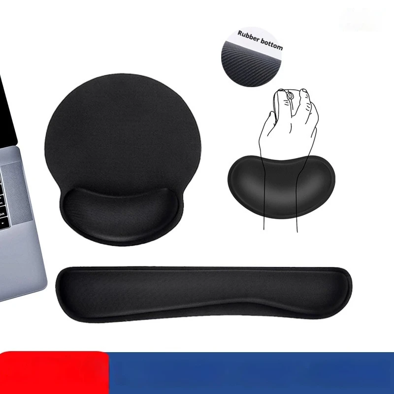 

Однотонная прочная грязеотталкивающая противоскользящая подставка для мыши из пены с эффектом памяти. Черная противоскользящая резиновая подставка для мыши для офисного использования.