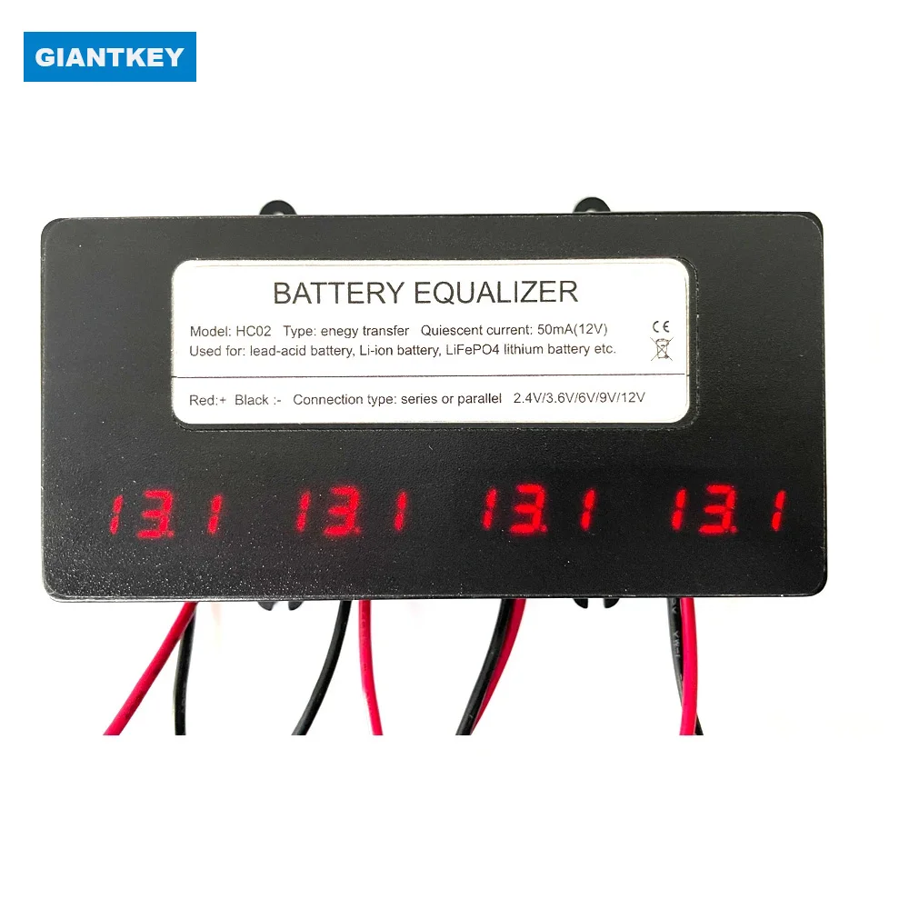 GIANTKEY BMS Smart Battery Equalizer 10A Current Active Voltage Balancer Li li-ion lifepo4 LTO Lead Acid Battery LED Display