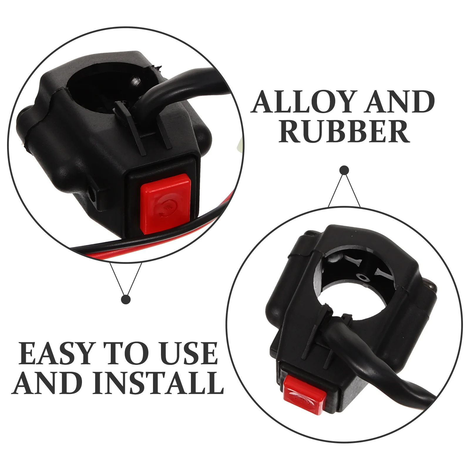 

Motorcycle Handlebar Remote Starter Push To Start Button For On/Off Functions Sturdy Aluminum Alloy Rubber Multi-Functional