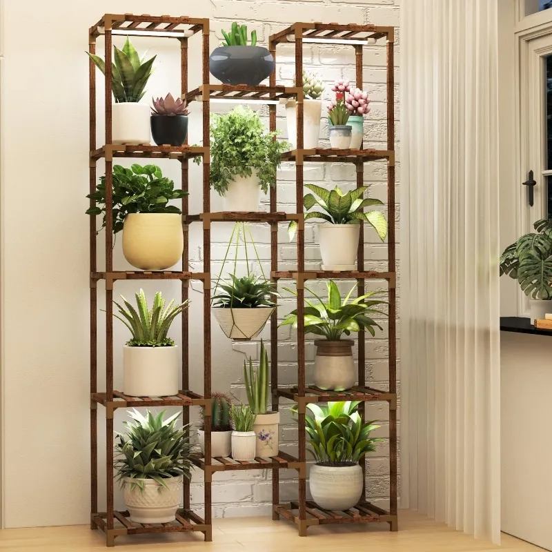 Plant Stand with Grow Light for Indoor Plants, 13 Tier Large Outdoor Plant Shelf, 63